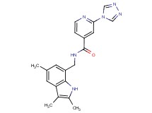 2-(4H-1,2,4-triazol-4-yl)-N-[(2,3,5-trimethyl-1H-indol-7-yl)methyl]isonicotinamide
