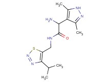 2-amino-2-(3,5-dimethyl-1H-pyrazol-4-yl)-N-[(4-isopropyl-1,2,3-thiadiazol-5-yl)methyl]acetamide
