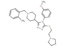 4-(4-(3-methoxyphenyl)-5-{[2-(1-pyrrolidinyl)ethyl]thio}-4H-1,2,4-triazol-3-yl)-1-(2-methylbenzyl)piperidine