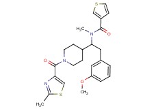 N-(2-(3-methoxyphenyl)-1-{1-[(2-methyl-1,3-thiazol-4-yl)carbonyl]-4-piperidinyl}ethyl)-N-methyl-3-thiophenecarboxamide