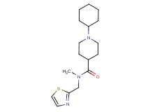 1-cyclohexyl-N-methyl-N-(1,3-thiazol-2-ylmethyl)-4-piperidinecarboxamide