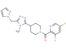 3,5-difluoro-2-({4-[4-methyl-5-(1H-pyrazol-1-ylmethyl)-4H-1,2,4-triazol-3-yl]piperidin-1-yl}carbonyl)pyridine