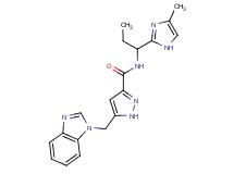 5-(1H-benzimidazol-1-ylmethyl)-N-[1-(4-methyl-1H-imidazol-2-yl)propyl]-1H-pyrazole-3-carboxamide
