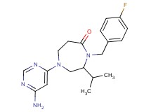 1-(6-aminopyrimidin-4-yl)-4-(4-fluorobenzyl)-3-isopropyl-1,4-diazepan-5-one