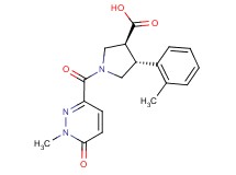 (3S*,4R*)-1-[(1-methyl-6-oxo-1,6-dihydropyridazin-3-yl)carbonyl]-4-(2-methylphenyl)pyrrolidine-3-carboxylic acid