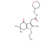 N-(tetrahydro-2H-pyran-3-ylmethyl)-2-(2,6,6-trimethyl-4-oxo-1-propyl-4,5,6,7-tetrahydro-1H-indol-3-yl)acetamide