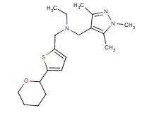N-{[5-(tetrahydro-2H-pyran-2-yl)-2-thienyl]methyl}-N-[(1,3,5-trimethyl-1H-pyrazol-4-yl)methyl]ethanamine