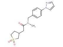 2-(1,1-dioxidotetrahydro-3-thienyl)-N-methyl-N-[4-(1H-pyrazol-1-yl)benzyl]acetamide