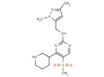 N-[(1,3-dimethyl-1H-pyrazol-5-yl)methyl]-5-(methylsulfonyl)-4-(3-piperidinyl)-2-pyrimidinamine hydrochloride