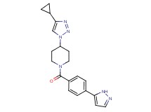 4-(4-cyclopropyl-1H-1,2,3-triazol-1-yl)-1-[4-(1H-pyrazol-5-yl)benzoyl]piperidine