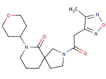 2-[(4-methyl-1,2,5-oxadiazol-3-yl)acetyl]-7-(tetrahydro-2H-pyran-4-yl)-2,7-diazaspiro[4.5]decan-6-one
