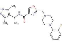 N-[1-(3,5-dimethyl-1H-pyrazol-4-yl)ethyl]-2-{[4-(2-fluorophenyl)-1-piperazinyl]methyl}-1,3-oxazole-4-carboxamide