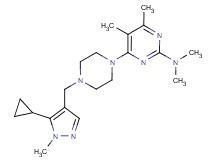 4-{4-[(5-cyclopropyl-1-methyl-1H-pyrazol-4-yl)methyl]piperazin-1-yl}-N,N,5,6-tetramethylpyrimidin-2-amine