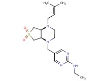 N-ethyl-5-{[(4aS*,7aR*)-4-(3-methyl-2-buten-1-yl)-6,6-dioxidohexahydrothieno[3,4-b]pyrazin-1(2H)-yl]methyl}-2-pyrimidinamine