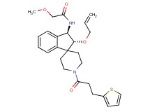 N-{(2R*,3R*)-2-(allyloxy)-1'-[3-(2-thienyl)propanoyl]-2,3-dihydrospiro[indene-1,4'-piperidin]-3-yl}-2-methoxyacetamide