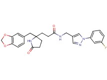 3-[2-(1,3-benzodioxol-5-ylmethyl)-5-oxo-2-pyrrolidinyl]-N-{[1-(3-fluorophenyl)-1H-pyrazol-4-yl]methyl}propanamide