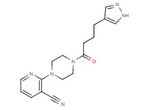 2-{4-[4-(1H-pyrazol-4-yl)butanoyl]piperazin-1-yl}nicotinonitrile