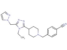 4-({4-[4-ethyl-5-(1H-pyrazol-1-ylmethyl)-4H-1,2,4-triazol-3-yl]piperidin-1-yl}methyl)benzonitrile