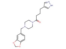 1-(1,3-benzodioxol-5-ylmethyl)-4-[4-(1H-pyrazol-4-yl)butanoyl]piperazine