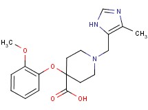 4-(2-methoxyphenoxy)-1-[(4-methyl-1H-imidazol-5-yl)methyl]piperidine-4-carboxylic acid