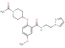 2-[(1-acetyl-4-piperidinyl)oxy]-5-methoxy-N-[2-(1H-pyrazol-1-yl)ethyl]benzamide