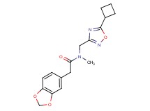 2-(1,3-benzodioxol-5-yl)-N-[(5-cyclobutyl-1,2,4-oxadiazol-3-yl)methyl]-N-methylacetamide