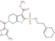 methyl 2-({[2-(1-cyclohexen-1-yl)ethyl]amino}sulfonyl)-6-[(5-methyl-1H-pyrazol-3-yl)carbonyl]-4,5,6,7-tetrahydrothieno[2,3-c]pyridine-3-carboxylate