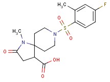 8-[(4-fluoro-2-methylphenyl)sulfonyl]-1-methyl-2-oxo-1,8-diazaspiro[4.5]decane-4-carboxylic acid
