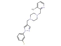1-{[1-(3-fluorophenyl)-1H-pyrazol-4-yl]methyl}-4-[(3-methyl-2-pyridinyl)methyl]piperazine