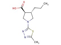 (3S*,4S*)-1-(5-methyl-1,3,4-thiadiazol-2-yl)-4-propyl-3-pyrrolidinecarboxylic acid