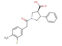 (3S*,4R*)-1-[(3-fluoro-4-methylphenyl)acetyl]-4-phenylpyrrolidine-3-carboxylic acid