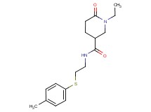 1-ethyl-N-{2-[(4-methylphenyl)thio]ethyl}-6-oxo-3-piperidinecarboxamide