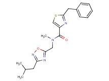 2-benzyl-N-[(3-isobutyl-1,2,4-oxadiazol-5-yl)methyl]-N-methyl-1,3-thiazole-4-carboxamide