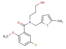 5-fluoro-N-(3-hydroxypropyl)-2-methoxy-N-[(5-methyl-2-thienyl)methyl]benzamide