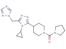 4-[4-cyclopropyl-5-(1H-1,2,4-triazol-1-ylmethyl)-4H-1,2,4-triazol-3-yl]-1-(pyrrolidin-1-ylcarbonyl)piperidine