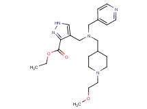 ethyl 4-{[{[1-(2-methoxyethyl)-4-piperidinyl]methyl}(4-pyridinylmethyl)amino]methyl}-1H-pyrazole-3-carboxylate