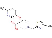 4-[(6-methylpyridin-3-yl)oxy]-1-[(4-methyl-1,3-thiazol-2-yl)methyl]piperidine-4-carboxylic acid