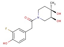 (3S*,4R*)-1-[(3-fluoro-4-hydroxyphenyl)acetyl]-4-methylpiperidine-3,4-diol