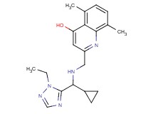 2-({[cyclopropyl(1-ethyl-1H-1,2,4-triazol-5-yl)methyl]amino}methyl)-5,8-dimethylquinolin-4-ol