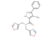 4-methyl-N,N-bis(1,3-oxazol-4-ylmethyl)-3-phenyl-1H-pyrazole-5-carboxamide