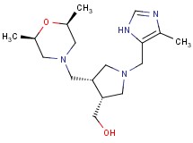 {(3R*,4S*)-4-{[(2R*,6S*)-2,6-dimethylmorpholin-4-yl]methyl}-1-[(4-methyl-1H-imidazol-5-yl)methyl]pyrrolidin-3-yl}methanol