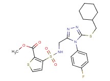 methyl 3-[({[5-[(cyclohexylmethyl)thio]-4-(4-fluorophenyl)-4H-1,2,4-triazol-3-yl]methyl}amino)sulfonyl]-2-thiophenecarboxylate