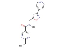 2-ethyl-N-methyl-N-{[3-(4-pyridinyl)-5-isoxazolyl]methyl}-5-pyrimidinecarboxamide
