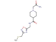 1-(2-amino-2-oxoethyl)-N-({3-[(methylthio)methyl]-1,2,4-oxadiazol-5-yl}methyl)-4-piperidinecarboxamide