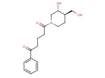 5-[(3R*,4R*)-3-hydroxy-4-(hydroxymethyl)-1-piperidinyl]-5-oxo-1-phenyl-1-pentanone