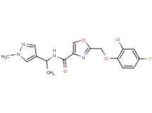 2-[(2-chloro-4-fluorophenoxy)methyl]-N-[1-(1-methyl-1H-pyrazol-4-yl)ethyl]-1,3-oxazole-4-carboxamide