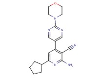 2-amino-6-cyclopentyl-4-(2-morpholin-4-ylpyrimidin-5-yl)nicotinonitrile