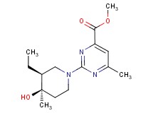 methyl 2-[(3S*,4R*)-3-ethyl-4-hydroxy-4-methylpiperidin-1-yl]-6-methylpyrimidine-4-carboxylate