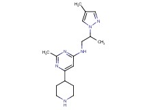 2-methyl-N-[2-(4-methyl-1H-pyrazol-1-yl)propyl]-6-piperidin-4-ylpyrimidin-4-amine