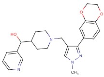 (1-{[3-(2,3-dihydro-1,4-benzodioxin-6-yl)-1-methyl-1H-pyrazol-4-yl]methyl}-4-piperidinyl)(3-pyridinyl)methanol